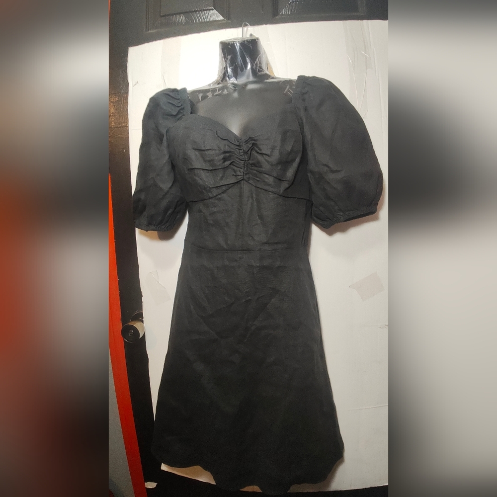 The Drop Elegant Black Puff Sleeve Dress - Picture 6 of 12